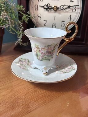 (UT) Vintage Olde World “Lily of the Valley” Demitasse Cup and Saucer